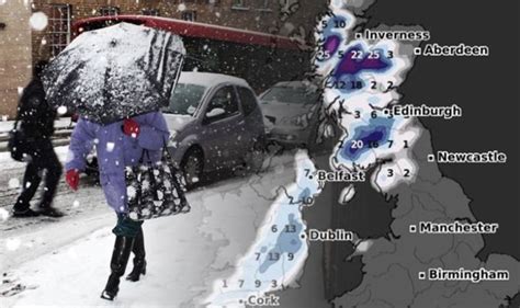 Uk Snow Forecast Charts Show Up To 10 Inches Of Snow Blitz Britain As