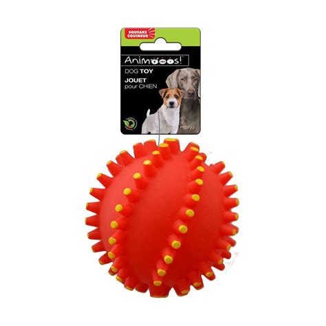 354 Vinyl Squeaky Spiked Ball Dog Chew Toy