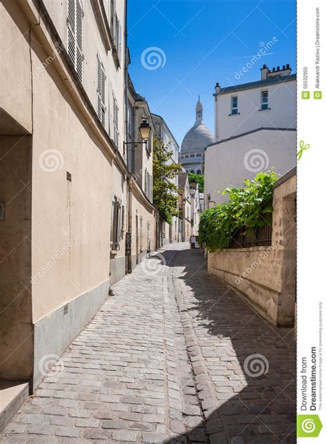 Montmartre Rue Saint Rustique Paris France Stock Photo Image Of