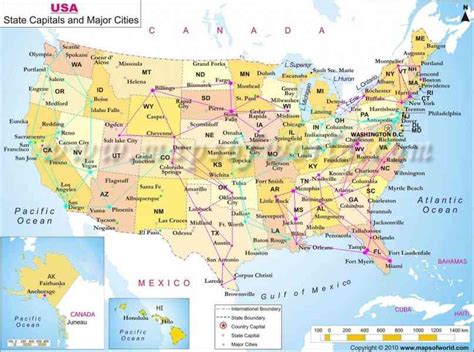 Map Of The United States Major Cities