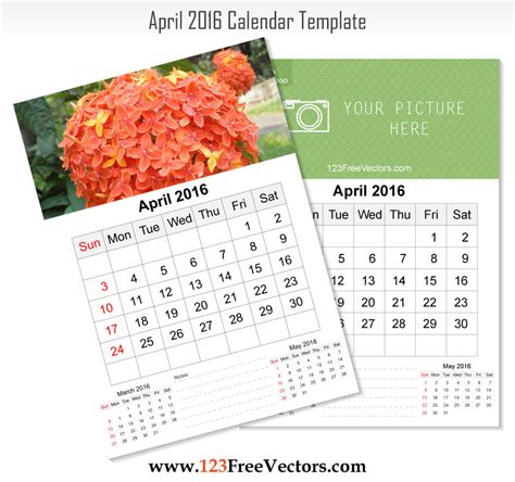 Wall Calendar April 2016 By 123freevectors On Deviantart