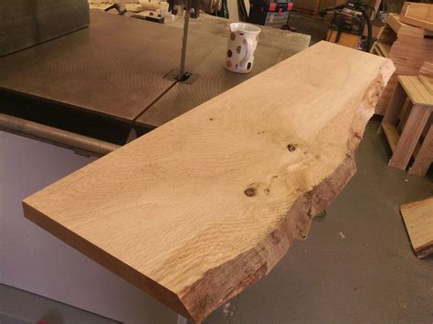Waney Edge Oak Timber Board 24mm Thick Solid Wood Shelf Shelves