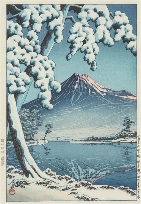 hasui kawase clearing after a snowfall on mount fuji mutualart