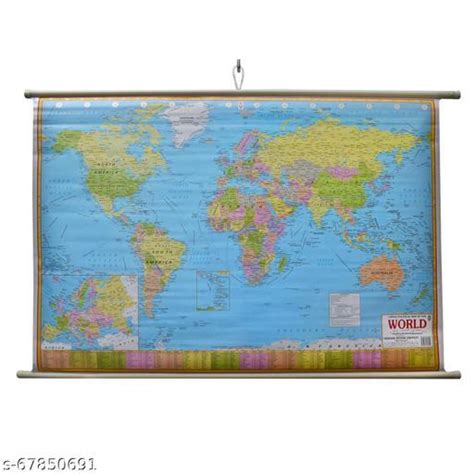 World Political Map Laminated Wall Chart Size 70x104 Cm Perfect For