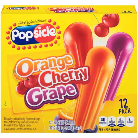 Popsicle Orange Cherry Grape Ice Pops 198 Fl Oz Box Shop Your Way