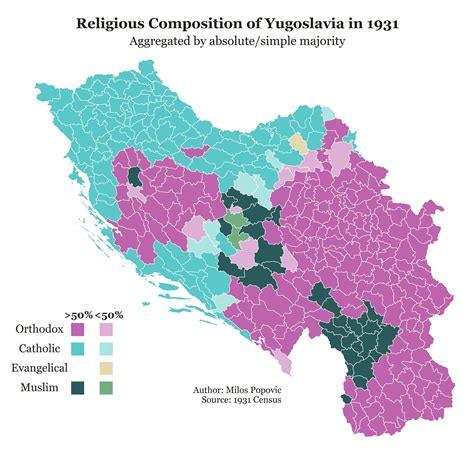 Religious Composition Of Yugoslavia In 1931 Cartography Map Europe