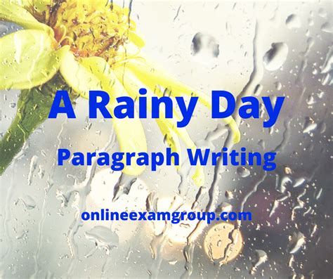 A Rainy Day A Paragraph Writing