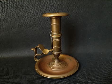 Vintage Brass Candlestick Holder With Handle Old Brass Candle Etsy