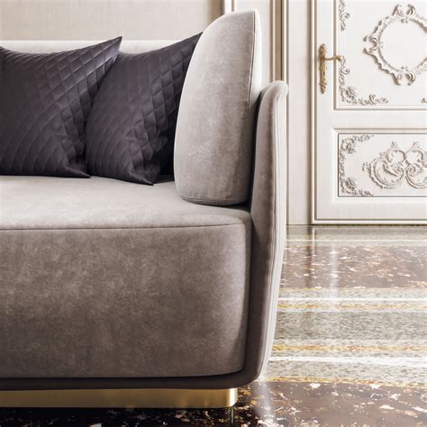 Contemporary Designer Italian Quilted Nubuck Sofa Juliettes Interiors