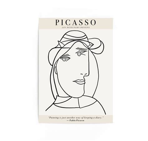 Picasso Quote Print Line Art Print Picasso Poster Picasso Line