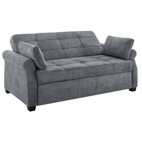 Serta Henley Queen Convertible Sofa In Gray Fabric Upholstery Cymax