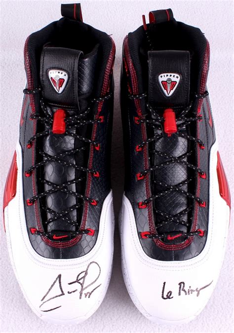 Pair of (2) Scottie Pippen Signed Nike Pippen Basketball Shoes "6 Rings
