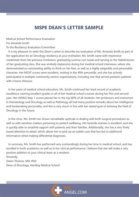 Writing a letter to the dean of a university. MSPE Dean's Letter Sample | Letter sample, Lettering ...