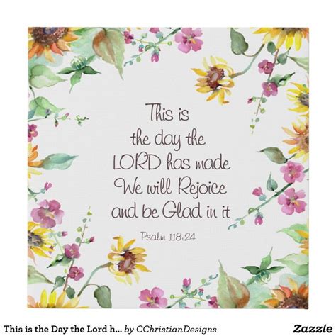 This Is The Day The Lord Has Made Psalm 11824 Faux Canvas Print