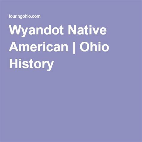 Wyandot Native American Ohio History Ohio History History Native