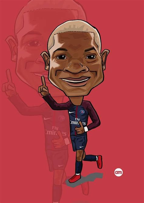 Mbappé. Caricature. Illustration. | Desenhos, Futebol arte, Desenho