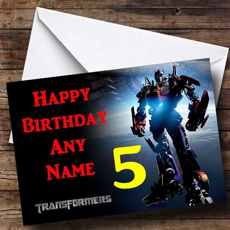 Optimus Prime Transformers Personalised Birthday Card The Card Zoo