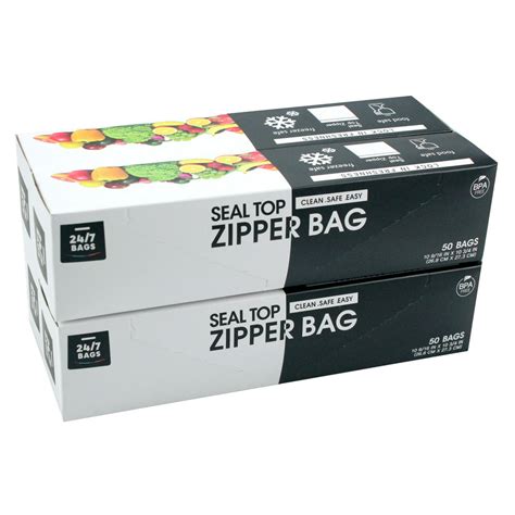 247 Bags Double Zipper Storage Bags Gallon Size 200 Count 4 Packs Of 50
