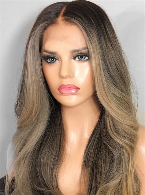 Highlight Blonde Human Hair Lace Front Wigs Edw