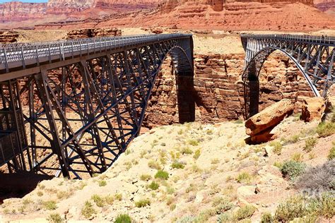 Old And New Navajo Bridge At Marble Canyon Photograph By Christiane