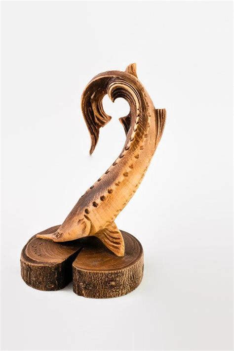 Wood Sculpture Fish Hand Carved Wood Fish Carvings Etsy Driftwood