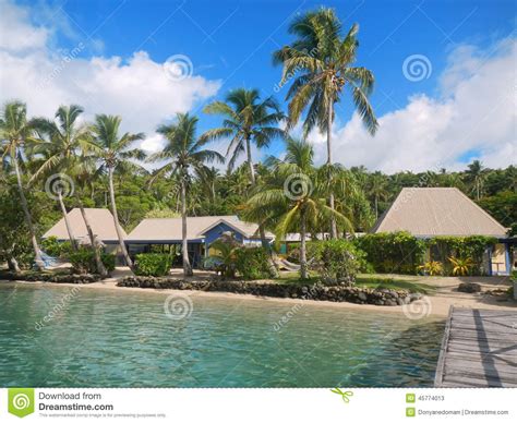 Tropical Resort At Nananu I Ra Island Fiji Stock Image Image Of Sand