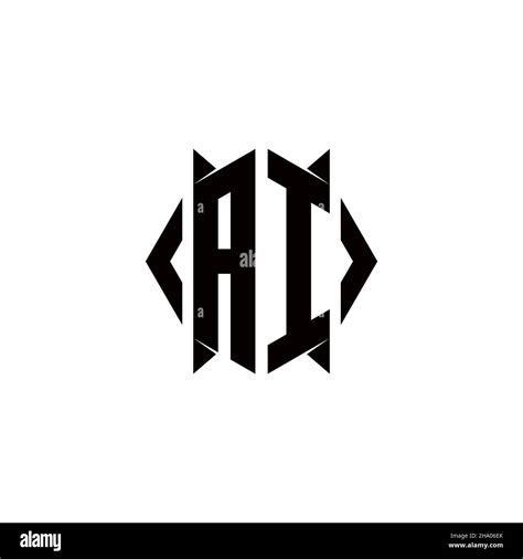 Ai Logo Monograma Con Diseño De Forma De Escudo Plantilla Vector Icono