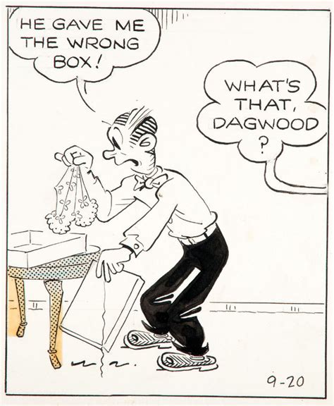 Hakes 1963 Blondie Daily Comic Strip Art With Blondie And Dagwood
