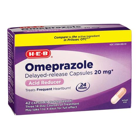 H E B Omeprazole Delayed Release Acid Relief Tablets 20 Mg Shop
