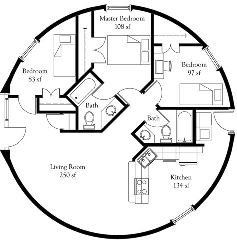 Totaling almost 2,000 square feet, the birch features three bedrooms and two baths on two stories. Concrete Dome Homes Floor Plans - House Decor Concept Ideas