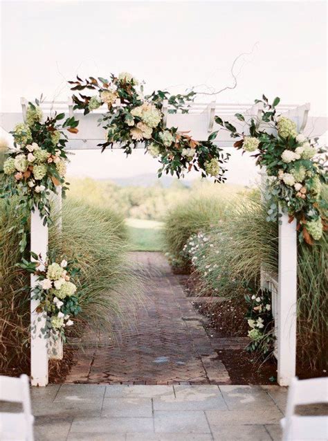 Elegant Outdoor Wedding Ceremony Decor White Wedding Arch With
