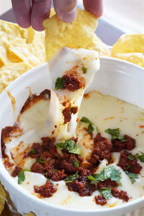 queso fundido with chorizo savored sips