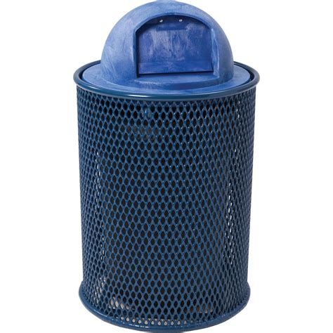 Sun Isle Park 32 Gallon Blue Metal Commercialresidential Outdoor Trash