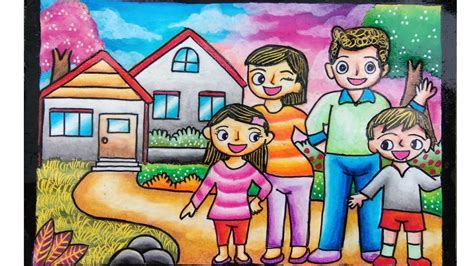 Cara Menggambar Dan Mewarnai Tema Keluarga How To Draw And Color