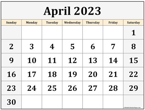 April 23 Calendar Printable Printable Calendar