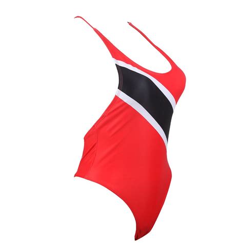 Voaryisa Womens One Piece Caribbean Flag Rasta Monokini Thong Swimsuit Swimwear Bathing Suit