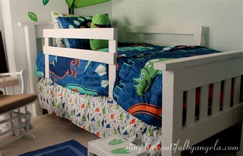 Next slide your carriage bolts into the truck rail at the same distance of your mounting holes. DIY Toddler Bed Rails | Simply Beautiful By Angela