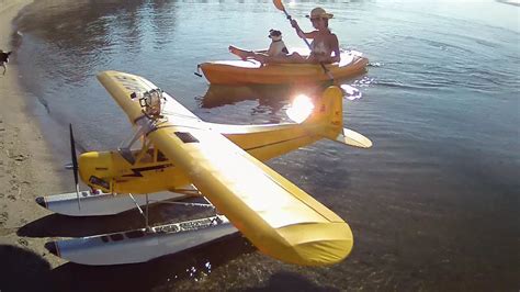 Rc Float Plane With On Board Camera Launch From Beach Youtube