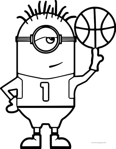 1100 x 760 jpeg 90 кб. awesome Minion Turn Basketball Coloring Page | Minion ...