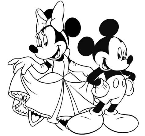 Gambar mickey mouse hitam putih untuk mewarnai. Belajar mewarnai gambar mickey mouse dan minnie mouse ...