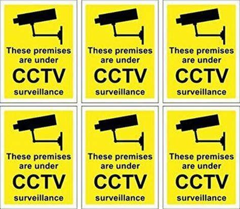 Yellow Cctv Sticker Signs Self Adhesive 100mm X 75mm Suitable Etsy