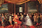 Luigi XIV di Francia e Filippo IV di Spagna si accingono a firmare la ...