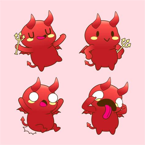 Cute Little Devil Drawing Cartoon Devil And Demon Sticker 6529046