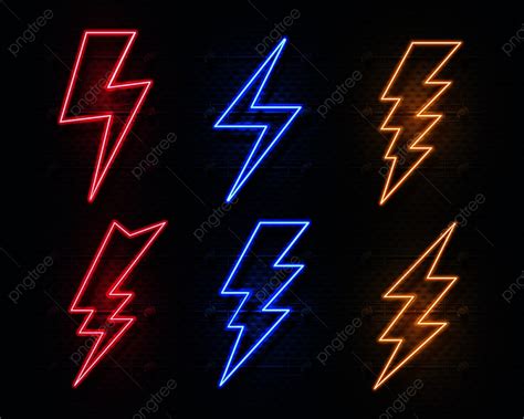 Neon Lightning Bolt Vector Hd Png Images Neon Lightning Bolt Glowing
