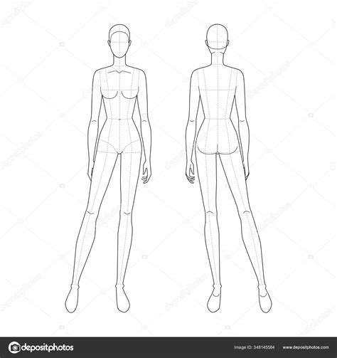 Fashion Template Of Standing Women Stock Vector By ©katyagolovchyn