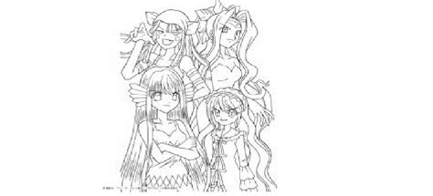 Anime Girls Group Coloring Page Bring This Fun And Creative Scene To