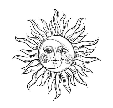 Desenho De Mão Boêmica Desenho Esotérico Estilização Da Gravação Sol