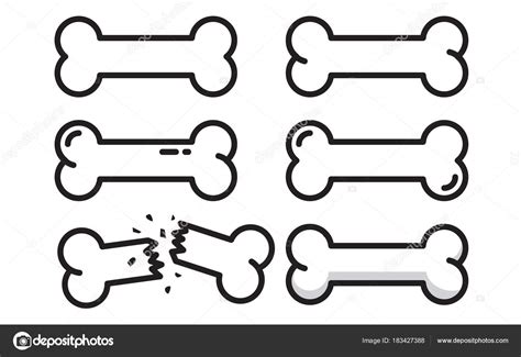 Bone Dog Bone Vector Illustration Cartoon Icon Set — Stock Vector