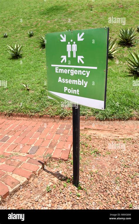Green Emergency Assembly Point Sign Commongly Used In South Africa