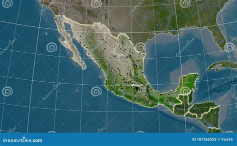 Mexico Satellite Composition Borders Stock Illustration